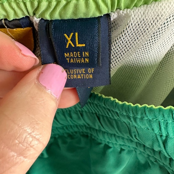 Polo Ralph Lauren Men’s Swim Trunks Size XL Dark Green Shorts Lime Green Pony - Picture 6 of 8
